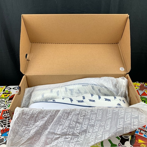 Vans Era White + Blue Logo Men's Various Sizes - Picture 12 of 13